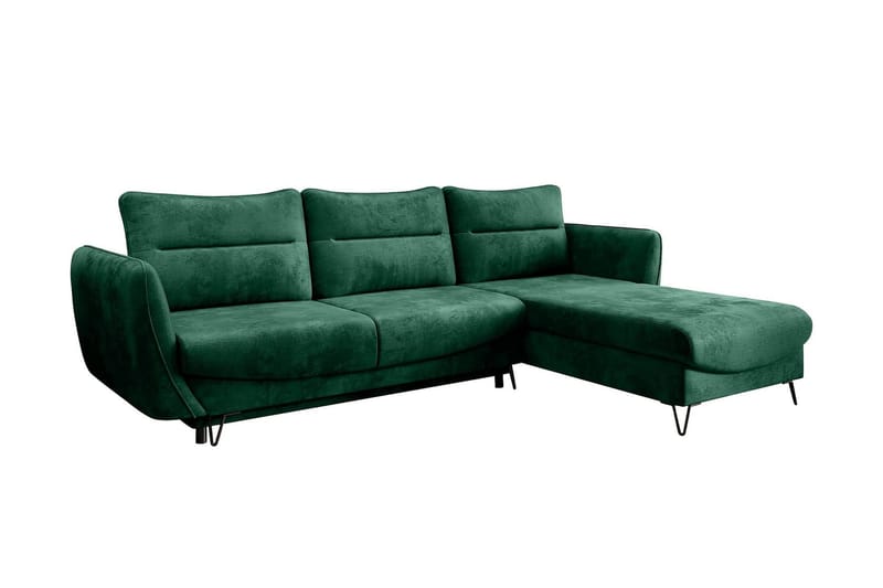 Lence Bäddsoffa m. Divan Förvaring - Mörkgrön - Möbler - Soffa - Bäddsoffa - Bäddsoffa divan