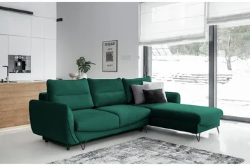Lence Bäddsoffa m. Divan Förvaring - Mörkgrön - Möbler - Soffa - Bäddsoffa - Bäddsoffa divan