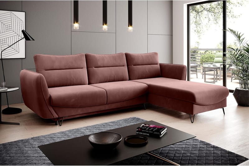 Lence Bäddsoffa m. Divan Förvaring - Rosa - Möbler - Soffa - Bäddsoffa - Bäddsoffa divan
