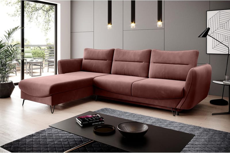 Lence Bäddsoffa m. Divan Förvaring - Rosa - Möbler - Soffa - Bäddsoffa - Bäddsoffa divan