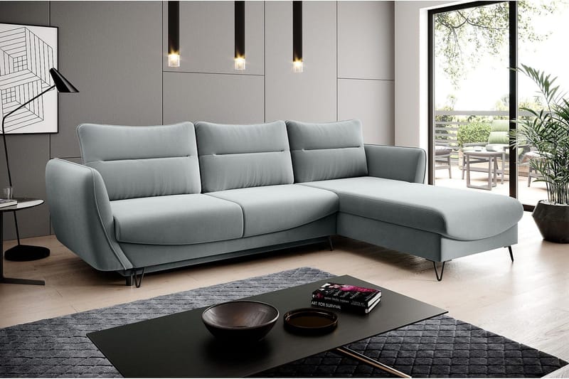 Lence Bäddsoffa m. Divan Förvaring - Vit/Grå - Möbler - Soffa - Bäddsoffa - Bäddsoffa divan