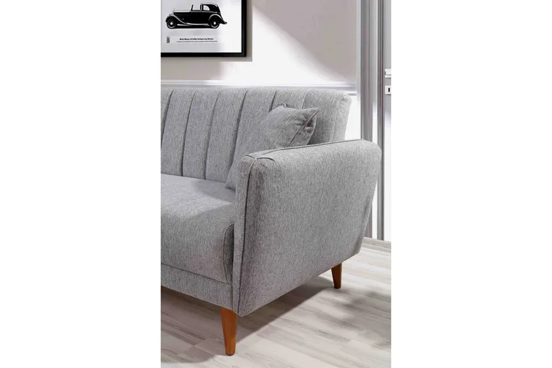 Lepinas Bäddsoffa med Divan Vänster - Grå/Natur - Möbler - Soffa - Bäddsoffa - Bäddsoffa divan