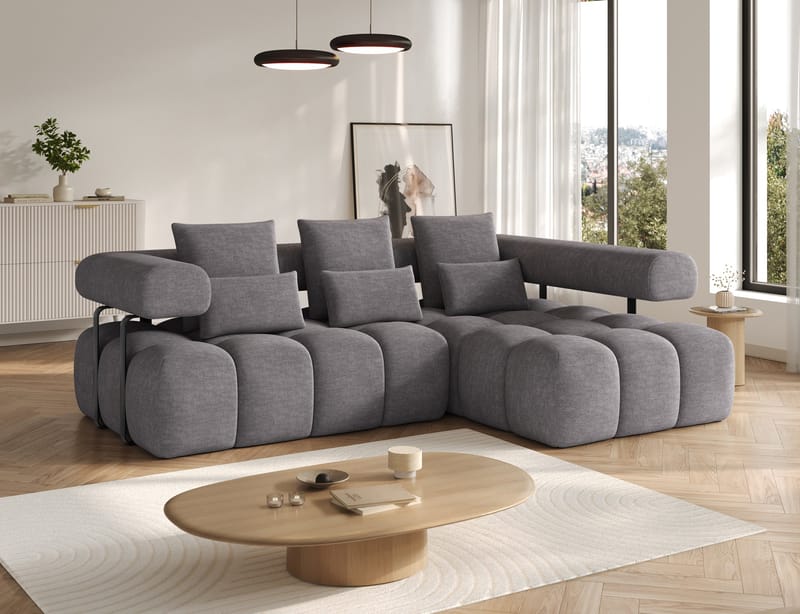 Levvi 3-sits Bubblig Bäddsoffa med Divan Höger - Manhattan 03 - Möbler - Soffa - Bäddsoffa - Bäddsoffa divan