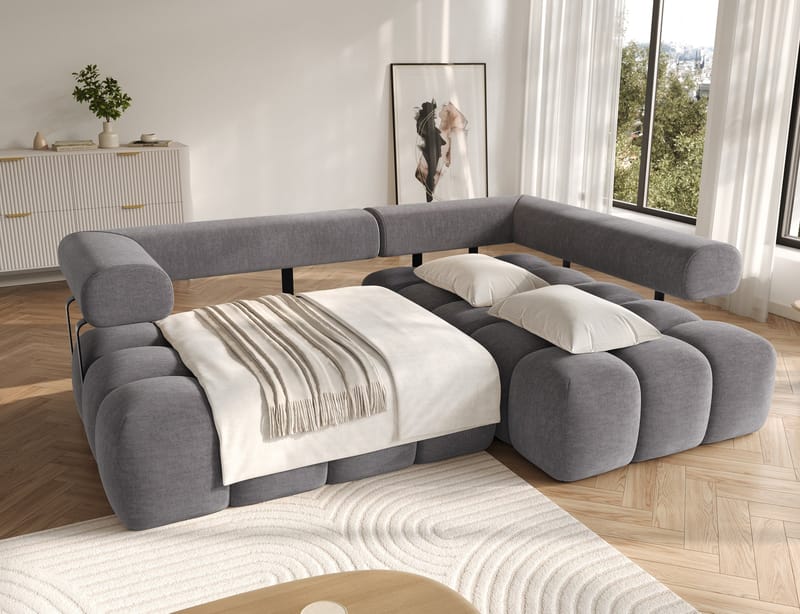 Levvi 3-sits Bubblig Bäddsoffa med Divan Höger - Manhattan 03 - Möbler - Soffa - Bäddsoffa - Bäddsoffa divan