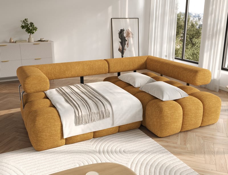 Levvi 3-sits Bubblig Bäddsoffa med Divan Höger - Manhattan 45 - Möbler - Soffa - Bäddsoffa - Bäddsoffa divan