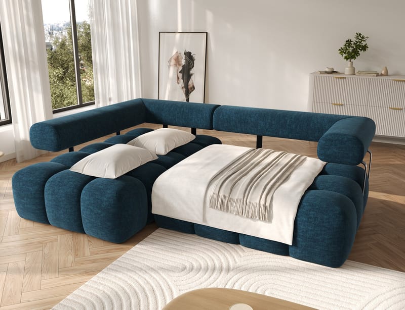 Levvi 3-sits Bubblig Bäddsoffa med Divan Vänster - Manhattan 40 - Möbler - Soffa - Bäddsoffa - Bäddsoffa divan