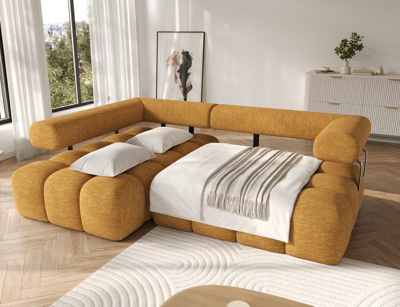 Levvi 3-sits Bubblig Bäddsoffa med Divan Vänster - Manhattan 45 - Möbler - Soffa - Bäddsoffa - Bäddsoffa divan