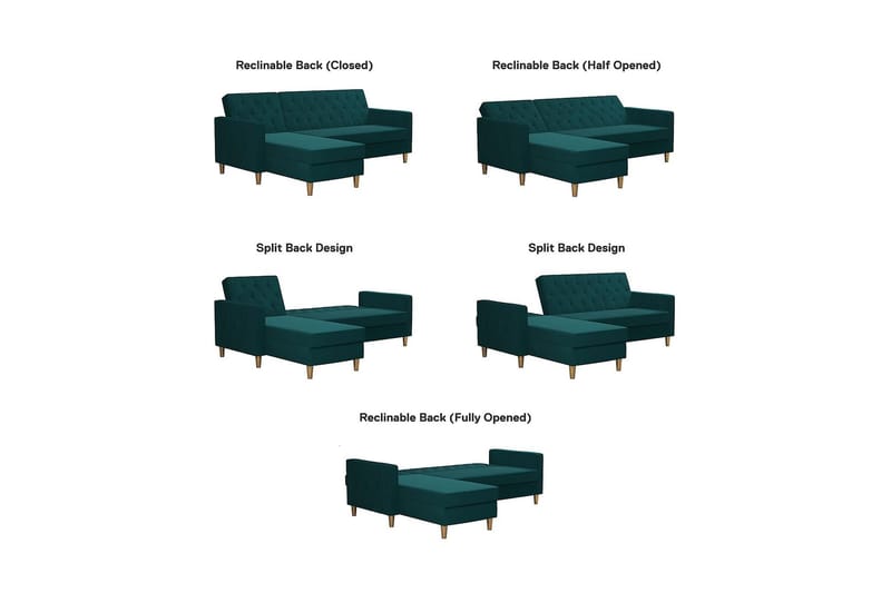 Liberty Divanbäddsoffa Grön - CosmoLiving - Möbler - Soffa - Bäddsoffa - Bäddsoffa divan