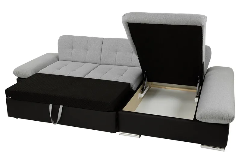 Malwi U-Bäddsoffa 278x162x76 cm - Grå/Vit - Möbler - Soffa - Bäddsoffa - Bäddsoffa divan