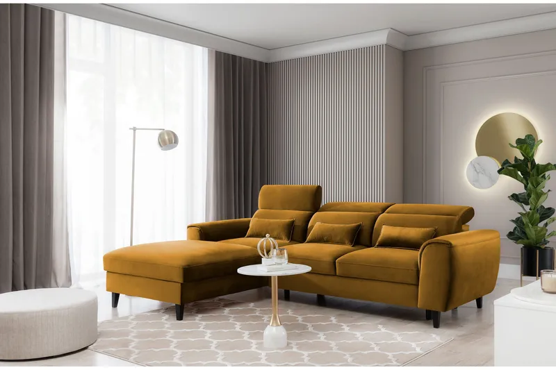 Manni 3-sits Bäddsoffa m. Divan med Förvaring - Gul - Möbler - Soffa - Bäddsoffa - Bäddsoffa divan