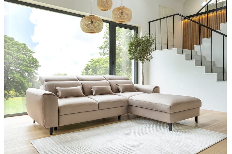 Manni 3-sits Bäddsoffa m. Divan med Förvaring - Ljusgrå - Möbler - Soffa - Bäddsoffa - Bäddsoffa divan