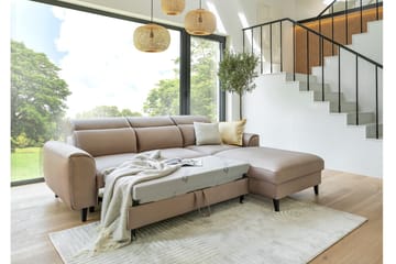 Manni 3-sits Bäddsoffa m. Divan med Förvaring - Ljusgrå - Möbler - Soffa - Bäddsoffa - Bäddsoffa divan