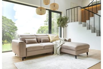 Manni 3-sits Bäddsoffa m. Divan med Förvaring - Ljusgrå - Möbler - Soffa - Bäddsoffa - Bäddsoffa divan