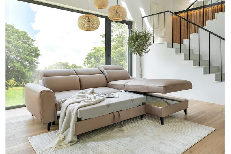 Manni 3-sits Bäddsoffa m. Divan med Förvaring - Ljusgrå - Möbler - Soffa - Bäddsoffa - Bäddsoffa divan