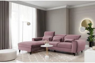 Manni 3-sits Bäddsoffa m. Divan med Förvaring - Rosa - Möbler - Soffa - Bäddsoffa - Bäddsoffa divan