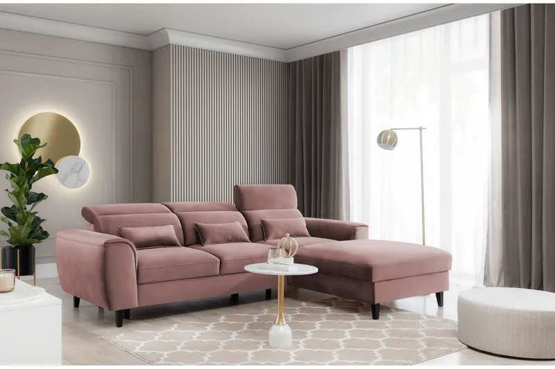 Manni 3-sits Bäddsoffa m. Divan med Förvaring - Rosa - Möbler - Soffa - Bäddsoffa - Bäddsoffa divan