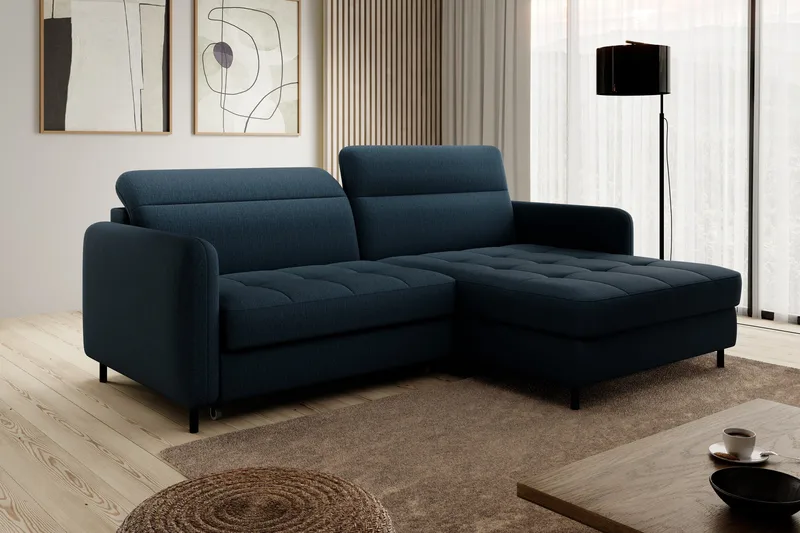 Manoti 3-sits Bäddsoffa m. Divan med Förvaring - Blå - Möbler - Soffa - Bäddsoffa - Bäddsoffa divan