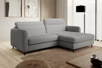Manoti 3-sits Bäddsoffa m. Divan med Förvaring - Grå - Möbler - Soffa - Bäddsoffa - Bäddsoffa divan