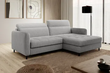 Manoti 3-sits Bäddsoffa m. Divan med Förvaring - Grå - Möbler - Soffa - Bäddsoffa - Bäddsoffa divan