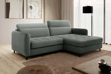 Manoti 3-sits Bäddsoffa m. Divan med Förvaring - Grå - Möbler - Soffa - Bäddsoffa - Bäddsoffa divan
