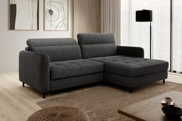 Manoti 3-sits Bäddsoffa m. Divan med Förvaring - Mörkgrå - Möbler - Soffa - Bäddsoffa - Bäddsoffa divan
