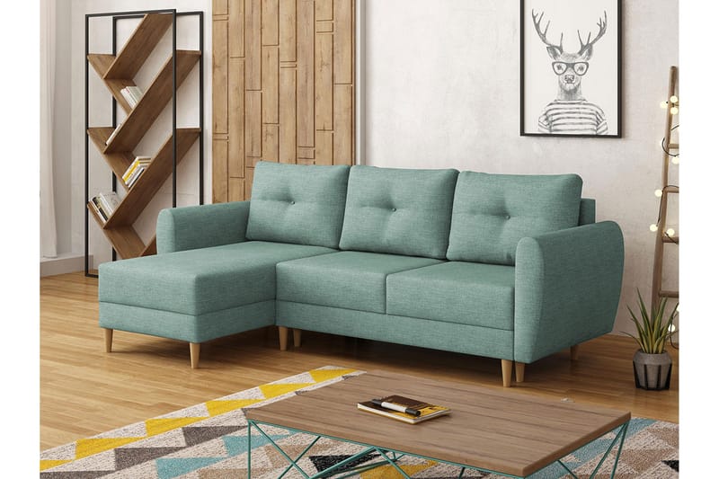 Manstad Hörnbäddsoffa - Blå - Möbler - Soffa - Bäddsoffa - Bäddsoffa divan