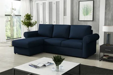 Monaco Hörnsoffa LED-belysning - Blå - Möbler - Soffa - Bäddsoffa - Bäddsoffa divan