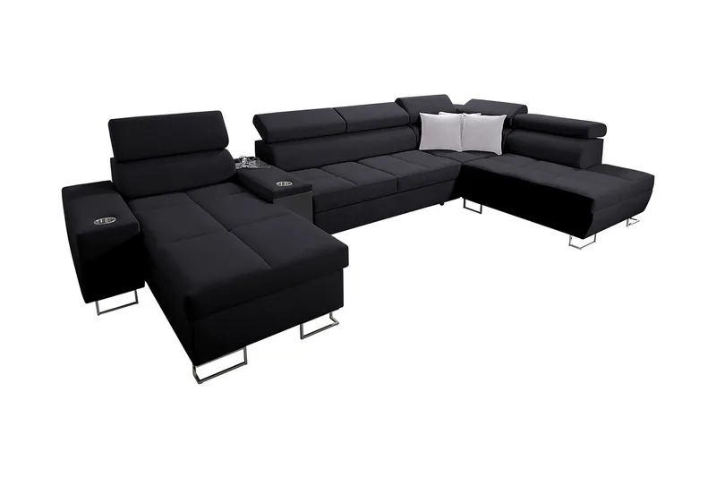 Morenia 3-sits Bäddsoffa Vänster, Svart