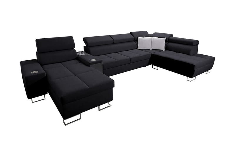 Morenia 3-sits Bäddsoffa Vänster, Svart