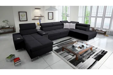 Morenia 3-sits Bäddsoffa Vänster - Svart - Möbler - Soffa - Bäddsoffa - Bäddsoffa divan