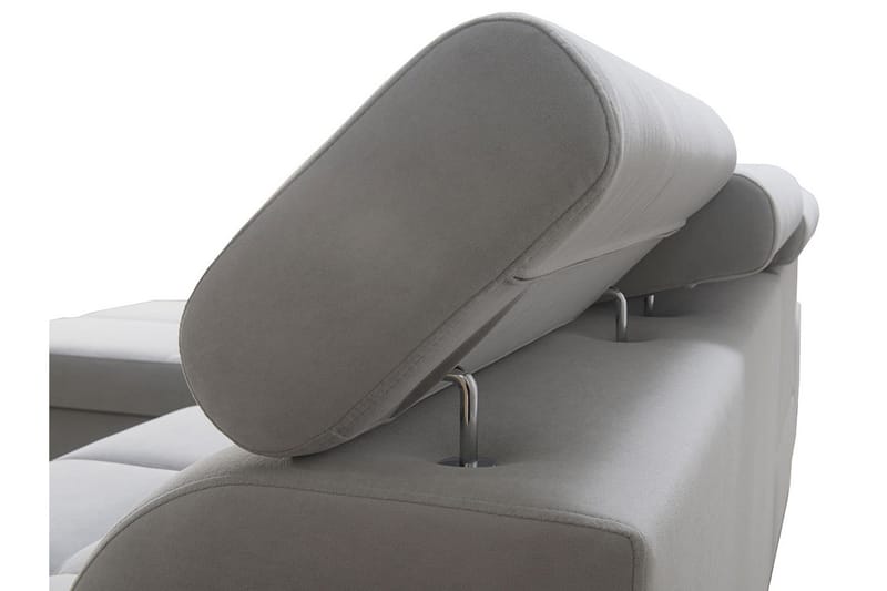 Morenia Längsbäddad L-Hörnbäddsoffa 4-sits med Förvaring i Sammet Vänster - Ljusgrå - Möbler - Soffa - Bäddsoffa - Bäddsoffa divan