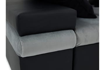 Naoma 3-sits Bäddsoffa med Divan L-formad Höger med Förvarin - Sammet/Grå - Möbler - Soffa - Bäddsoffa - Bäddsoffa divan