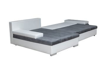 Naoma 3-sits Bäddsoffa med Divan L-formad Vänster med Förvar - Sammet/Grå - Möbler - Soffa - Bäddsoffa - Bäddsoffa divan