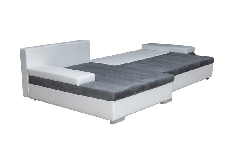 Naoma 3-sits Bäddsoffa med Divan L-formad Vänster med Förvar - Sammet/Grå - Möbler - Soffa - Bäddsoffa - Bäddsoffa divan