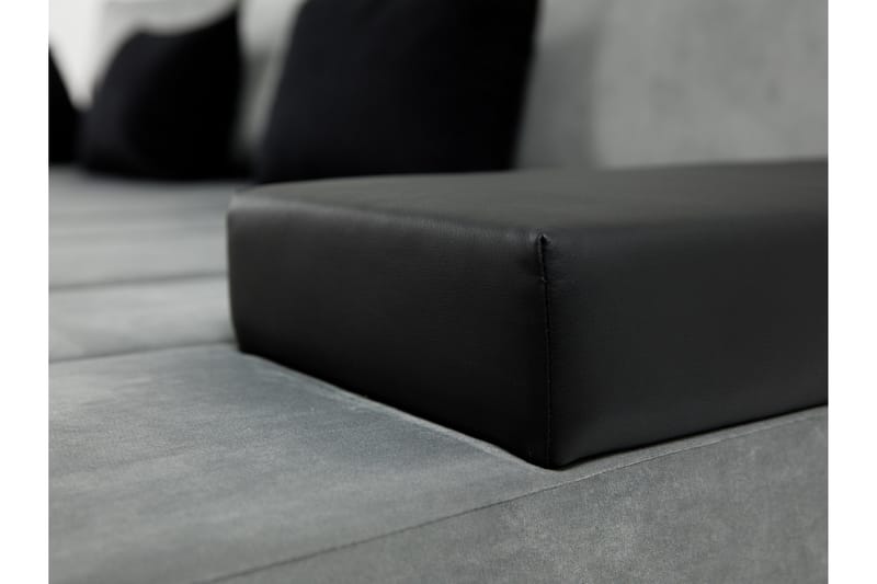 Naoma 3-sits Bäddsoffa med Divan L-formad Vänster med Förvar - Sammet/Grå - Möbler - Soffa - Bäddsoffa - Bäddsoffa divan