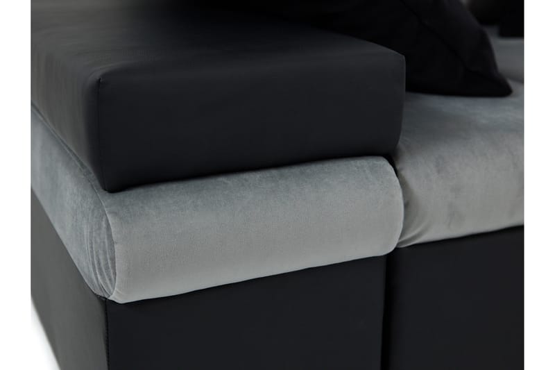 Naoma 3-sits Bäddsoffa med Divan L-formad Vänster med Förvar - Sammet/Grå - Möbler - Soffa - Bäddsoffa - Bäddsoffa divan
