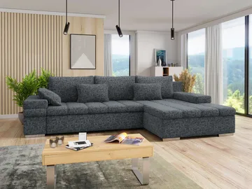 Naoma 4-sits Bäddsoffa divan höger med förvaring - grå - Möbler - Soffa - Bäddsoffa - Bäddsoffa divan