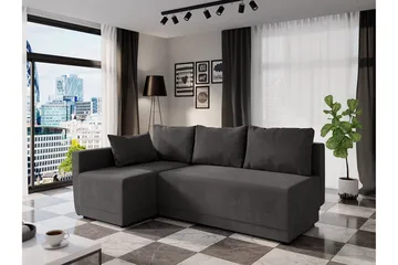 Nestor Hörnsoffa Vänster LED-belysning - Grå - Möbler - Soffa - Bäddsoffa - Bäddsoffa divan