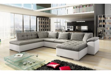 Niko U-Bäddsoffa 350x205x76 cm Divan Höger - Beige/Grå/Vit - Möbler - Soffa - Bäddsoffa - Bäddsoffa divan