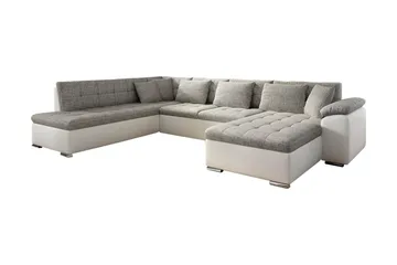 Niko U-Bäddsoffa 350x205x76 cm Divan Höger - Beige/Grå/Vit - Möbler - Soffa - Bäddsoffa - Bäddsoffa divan