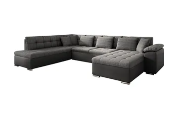 Niko U-Bäddsoffa 350x205x76 cm Divan Höger - Grå - Möbler - Soffa - Bäddsoffa - Bäddsoffa divan