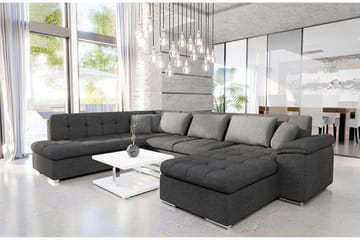 Niko U-Bäddsoffa 350x205x76 cm Divan Höger - Grå - Möbler - Soffa - Bäddsoffa - Bäddsoffa divan