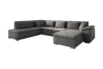 Niko U-Bäddsoffa 350x205x76 cm Divan Höger - Mörkgrå - Möbler - Soffa - Bäddsoffa - Bäddsoffa divan