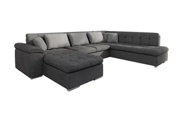 Niko U-Bäddsoffa 350x205x76 cm Divan Vänster - Grå - Möbler - Soffa - Bäddsoffa - Bäddsoffa divan