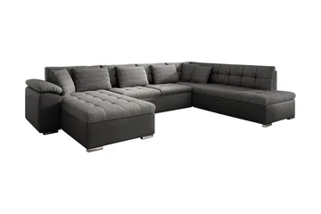 Niko U-Bäddsoffa 350x205x76 cm Divan Vänster - Grå - Möbler - Soffa - Bäddsoffa - Bäddsoffa divan