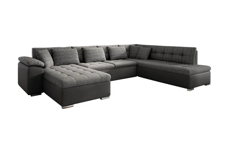 Niko U-Bäddsoffa 350x205x76 cm Divan Vänster - Grå - Möbler - Soffa - Bäddsoffa - Bäddsoffa divan