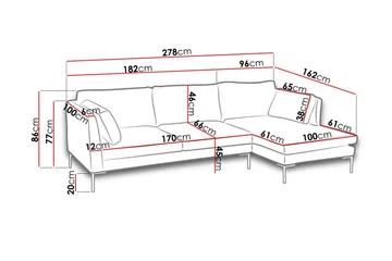 Ocean Hörnsoffa Vänster - Rosa - Möbler - Soffa - Bäddsoffa - Bäddsoffa divan