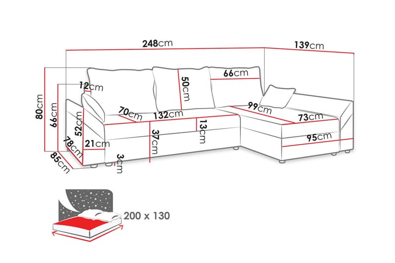 Ovadia 4-sits Bäddsoffa Höger - Grön - Möbler - Soffa - Bäddsoffa - Bäddsoffa divan