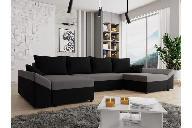 Ovadia 5-sits Bäddsoffa - Svart - Möbler - Soffa - Bäddsoffa - Bäddsoffa divan