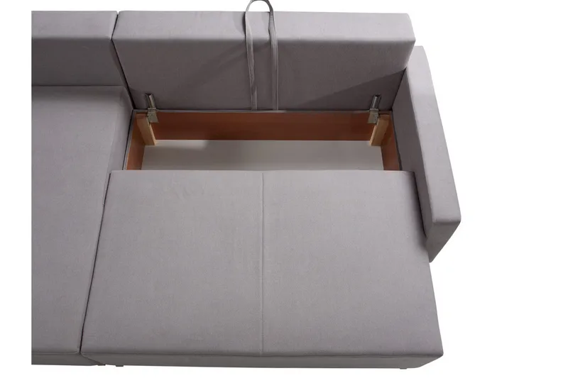 Oviedo Divanbäddsoffa 225x140x88 cm - Grå/Lila - Möbler - Soffa - Bäddsoffa - Bäddsoffa divan